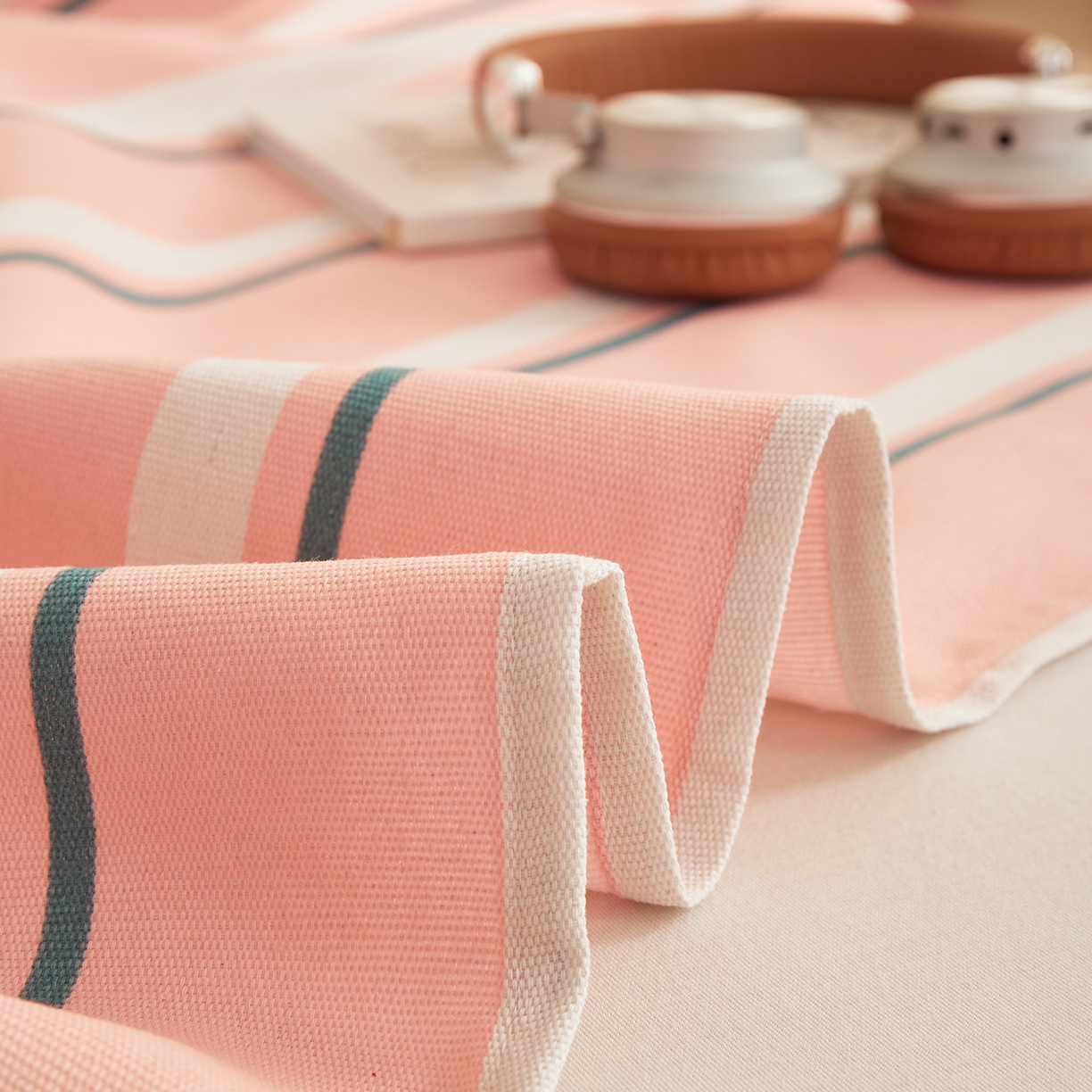 91家纺网 家纺一手货源 找家纺 青泽家纺 2025新款原棉标老粗布系列床单三件套 时尚粉