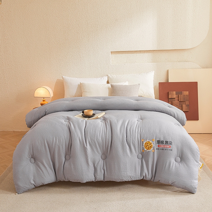 91家纺网 家纺一手货源 找家纺 （总）欢乐季2025新款7A抗菌A类提花皱皱纱大豆纤维被四季被+被芯