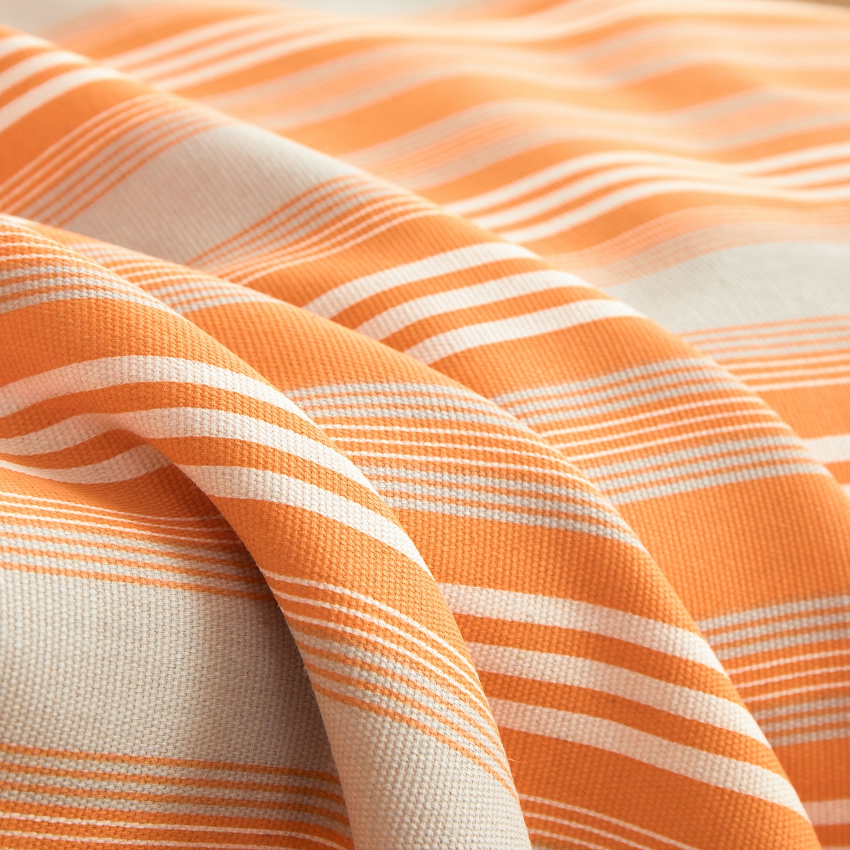 91家纺网 家纺一手货源 找家纺 青泽家纺 2025新款原棉标老粗布系列床单三件套 时尚橘