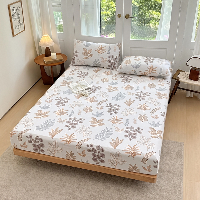 91家纺网 家纺一手货源 找家纺 青泽家纺 2025新款原棉老粗布床笠系列 叶语