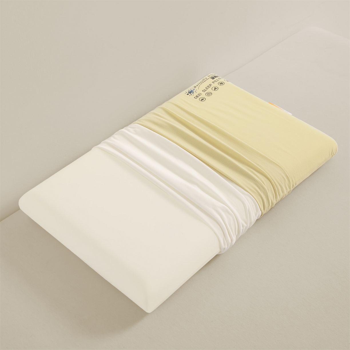 91家纺网 家纺一手货源 找家纺 麦肯锡 2025新款格纹简约深睡记忆枕枕头枕芯 黄色