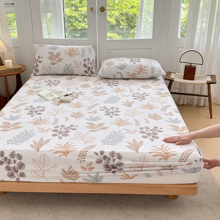 91家纺网 家纺一手货源 找家纺 青泽家纺 2025新款原棉老粗布床笠系列 叶语