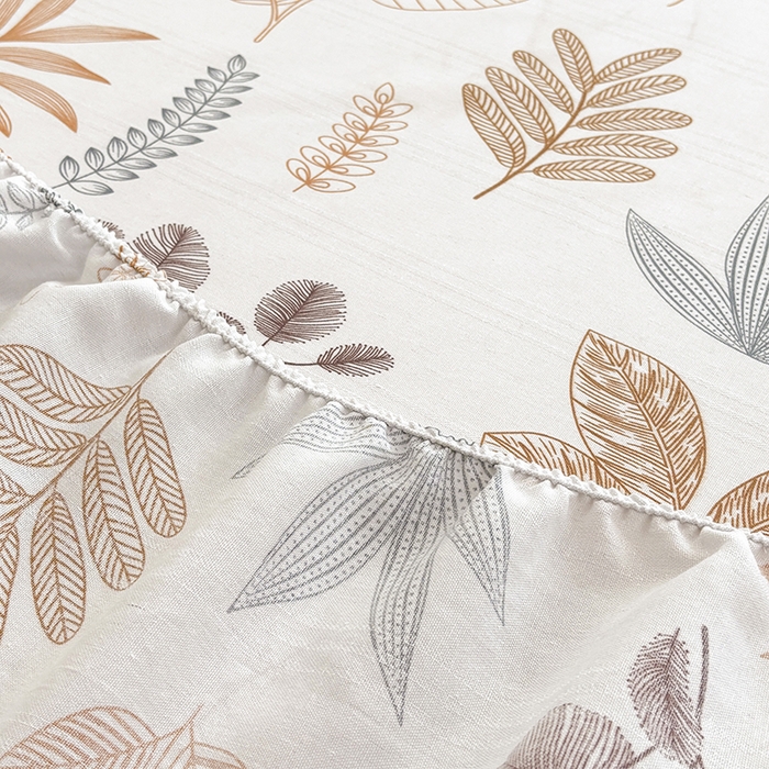 91家纺网 家纺一手货源 找家纺 青泽家纺 2025新款原棉老粗布床笠系列 叶语