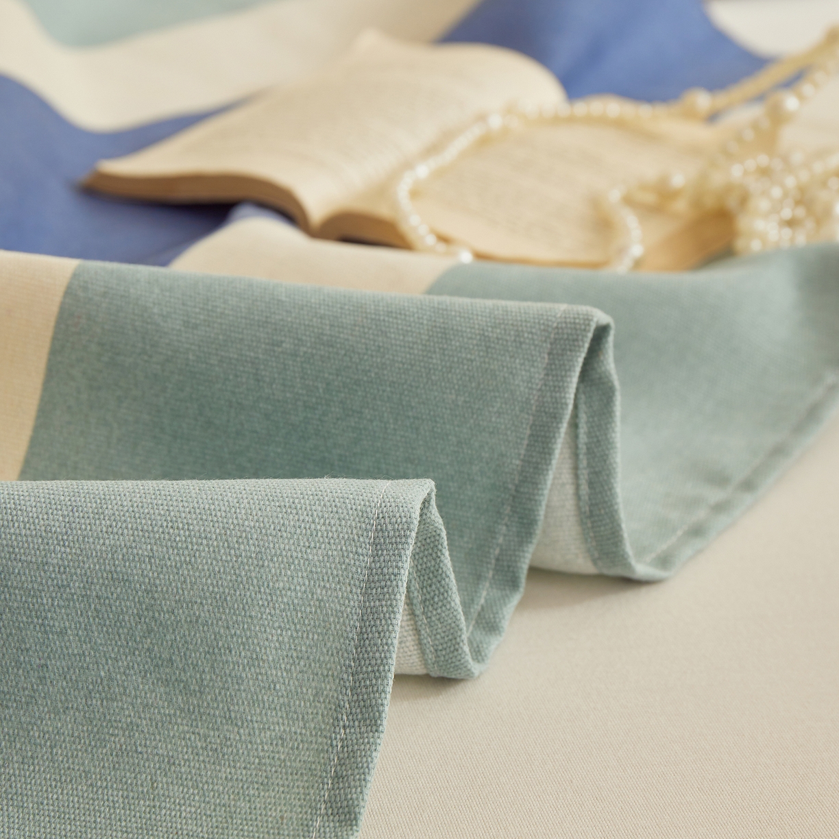 91家纺网 家纺一手货源 找家纺 青泽家纺 2025新款原棉标老粗布系列床单三件套 时尚蓝