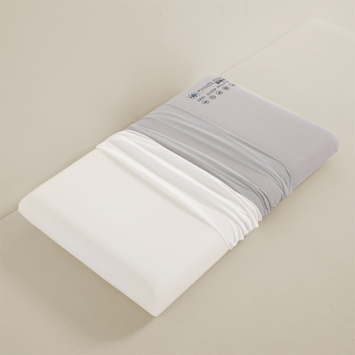 91家纺网 家纺一手货源 找家纺 麦肯锡 2025新款格纹简约深睡记忆枕枕头枕芯 灰色