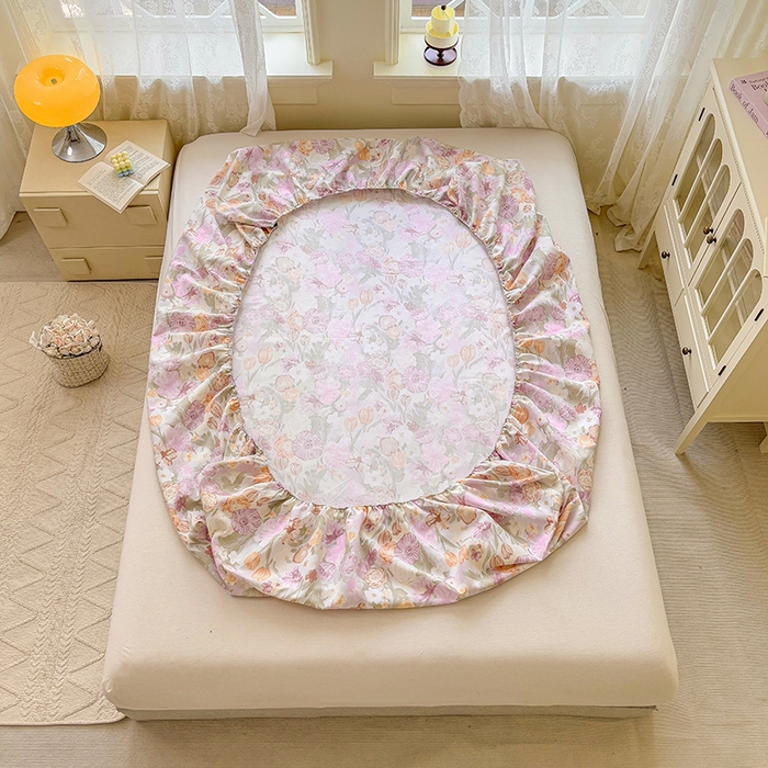 91家纺网 家纺一手货源 找家纺 青泽家纺 2025新款原棉老粗布床笠系列 法式庄园