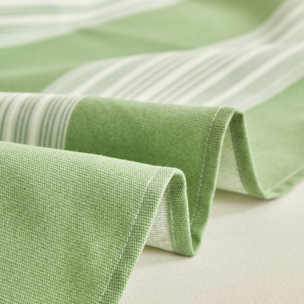 91家纺网 家纺一手货源 找家纺 青泽家纺 2025新款原棉标老粗布系列床单三件套 时尚绿