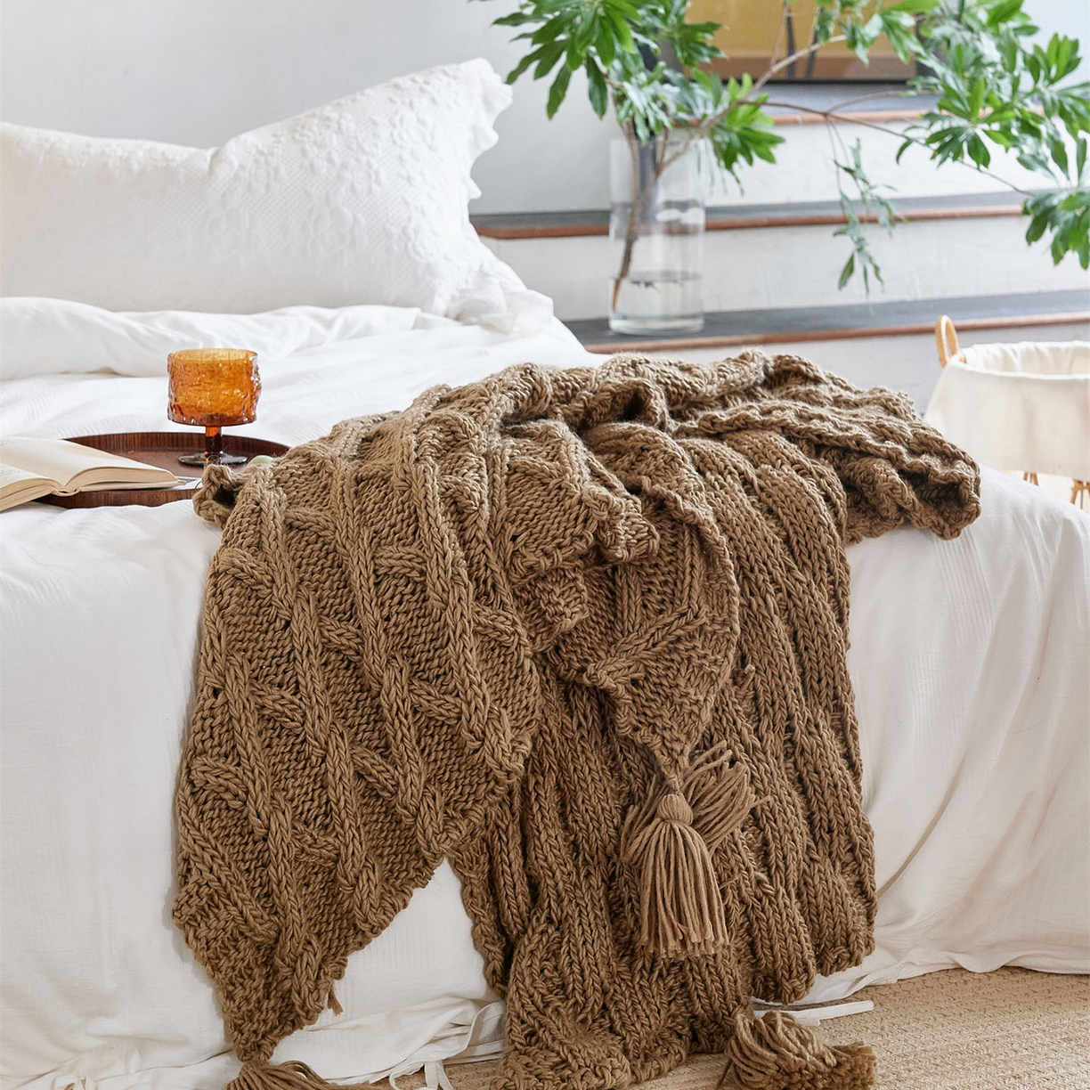 91家纺网 家纺一手货源 找家纺 暖绵绵家纺 2025新款柔软舒适立体编制针织毯-索尔曼 索尔曼-卡其