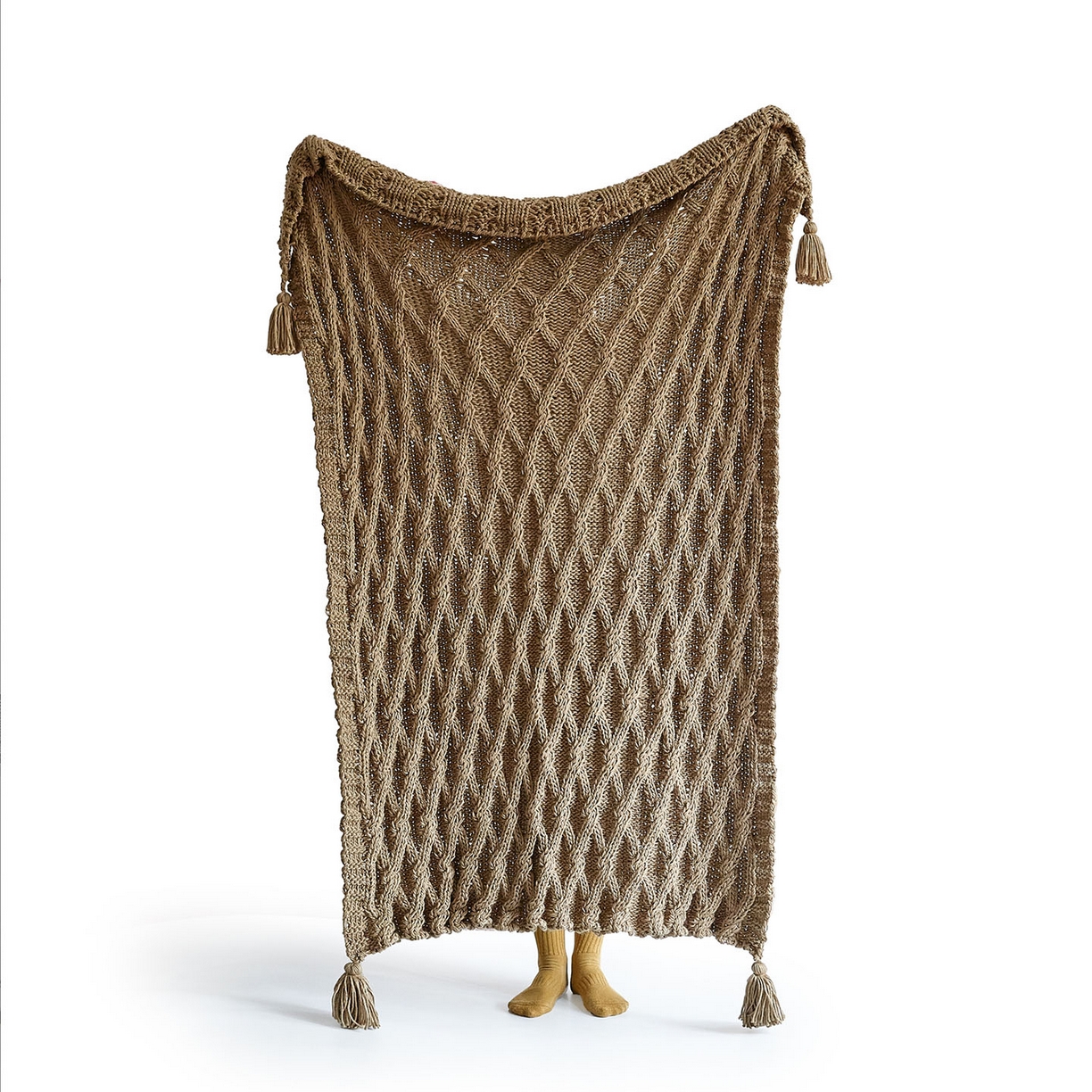 91家纺网 家纺一手货源 找家纺 （总）暖绵绵家纺 2025新款柔软舒适立体编制针织毯-索尔曼