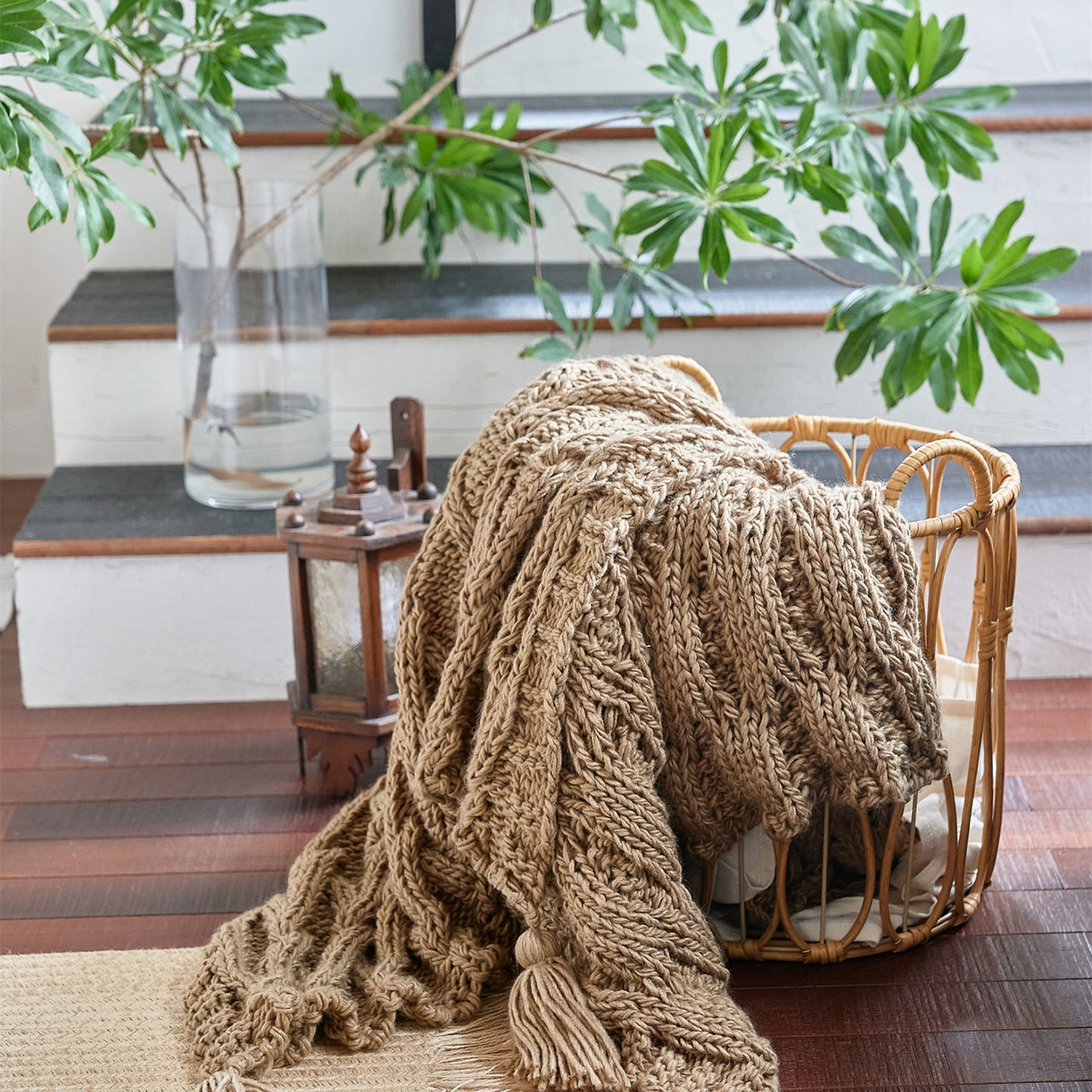 91家纺网 家纺一手货源 找家纺 （总）暖绵绵家纺 2025新款柔软舒适立体编制针织毯-索尔曼