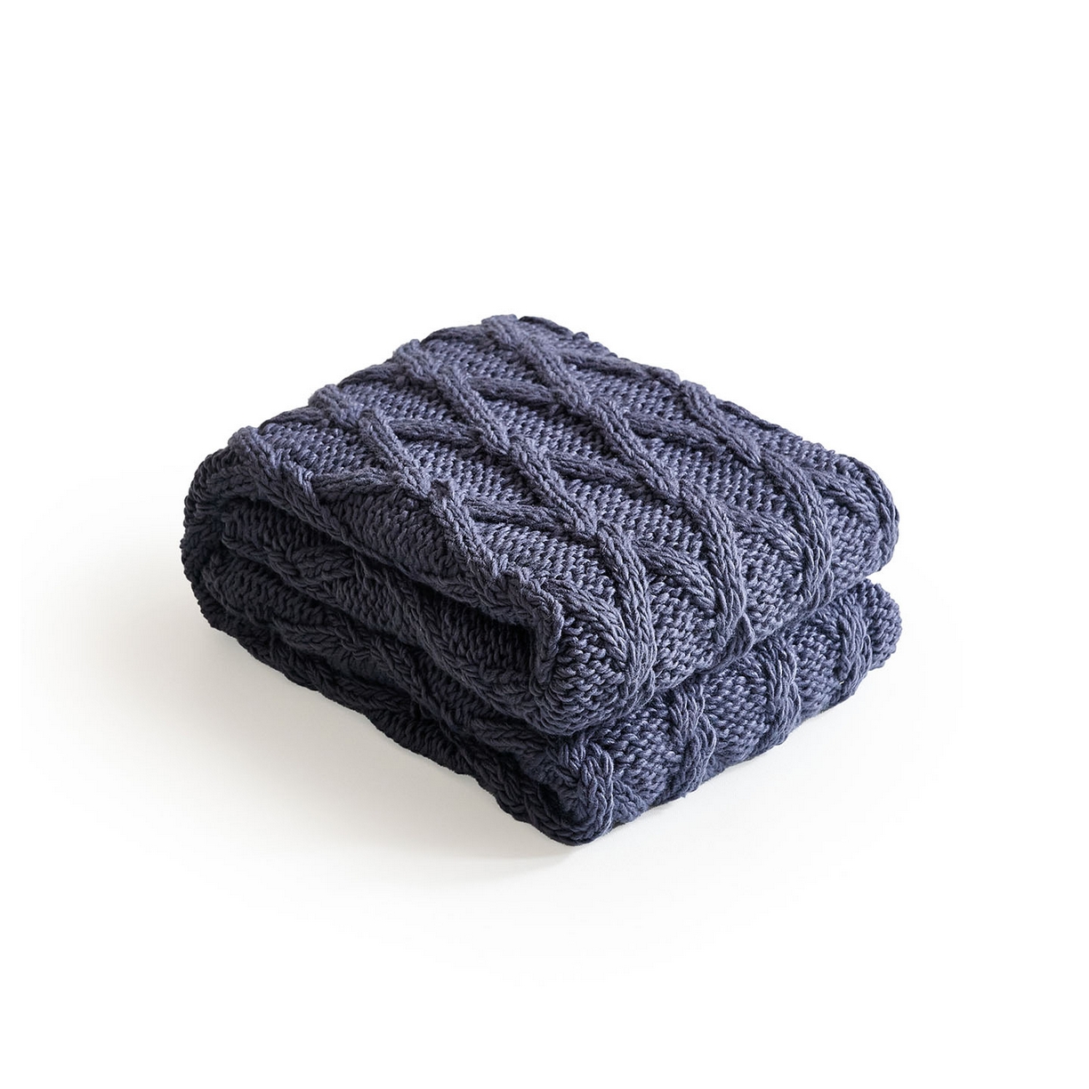 91家纺网 家纺一手货源 找家纺 暖绵绵家纺 2025新款柔软舒适立体编制针织毯-索尔曼 索尔曼-蓝色