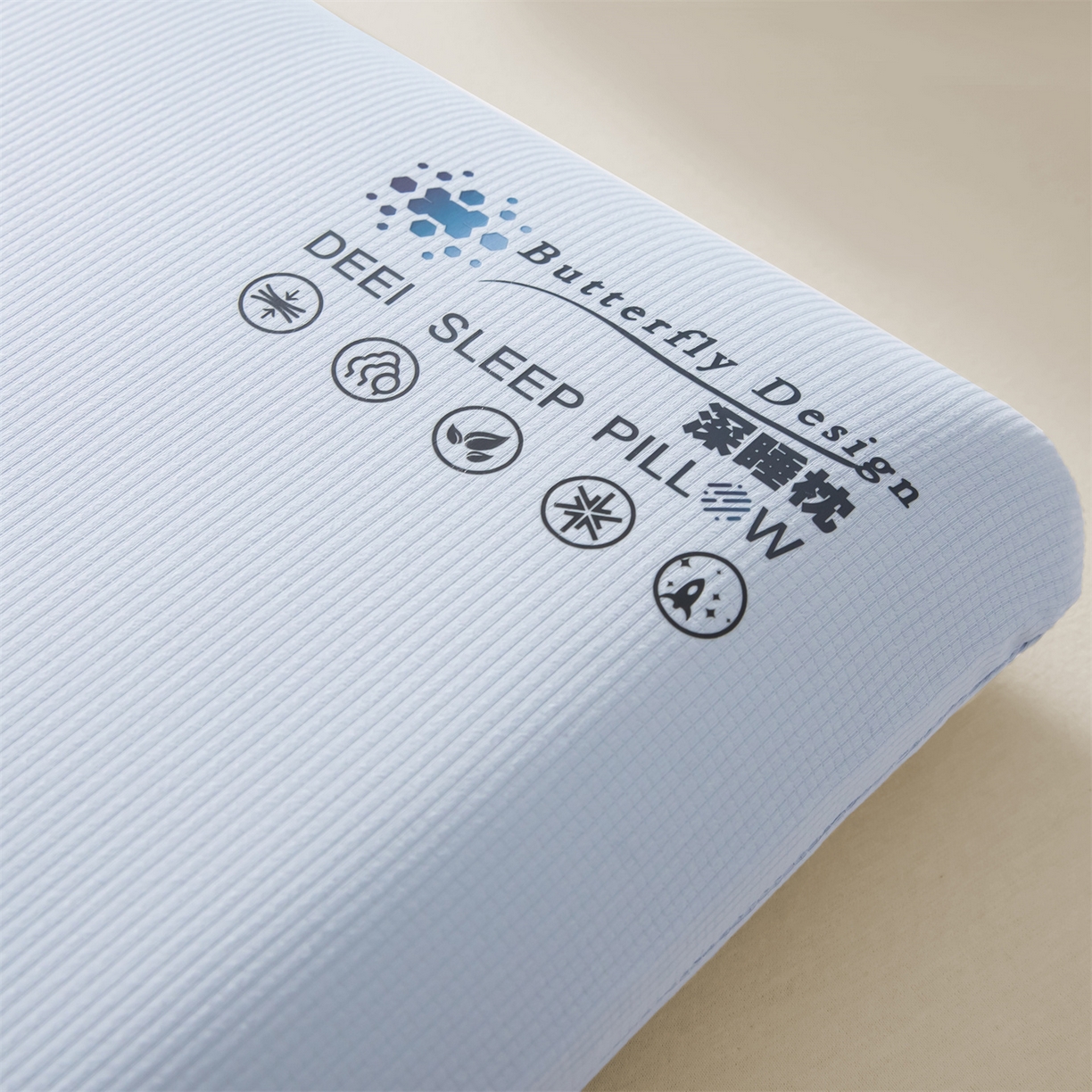 91家纺网 家纺一手货源 找家纺 麦肯锡 2025新款格纹简约深睡记忆枕枕头枕芯 蓝色