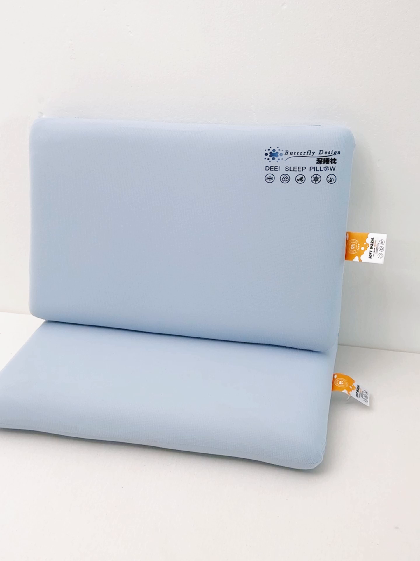 91家纺网 家纺一手货源 找家纺 麦肯锡 2025新款格纹简约深睡记忆枕枕头枕芯 蓝色