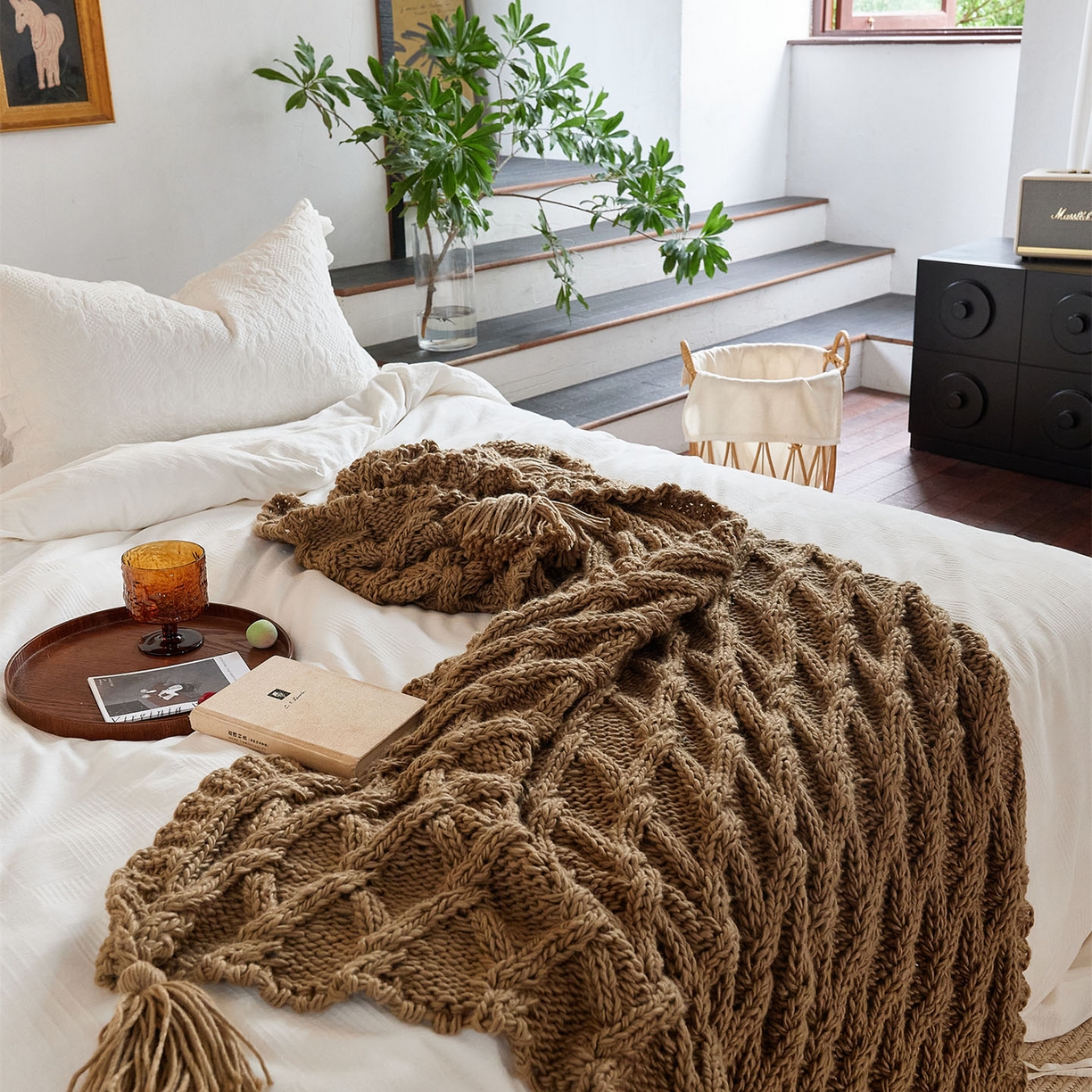 91家纺网 家纺一手货源 找家纺 暖绵绵家纺 2025新款柔软舒适立体编制针织毯-索尔曼 索尔曼-卡其