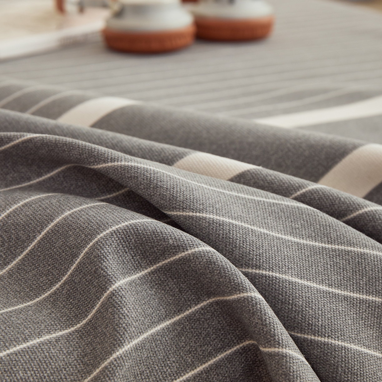 91家纺网 家纺一手货源 找家纺 青泽家纺 2025新款原棉标老粗布系列床单三件套 时尚条格