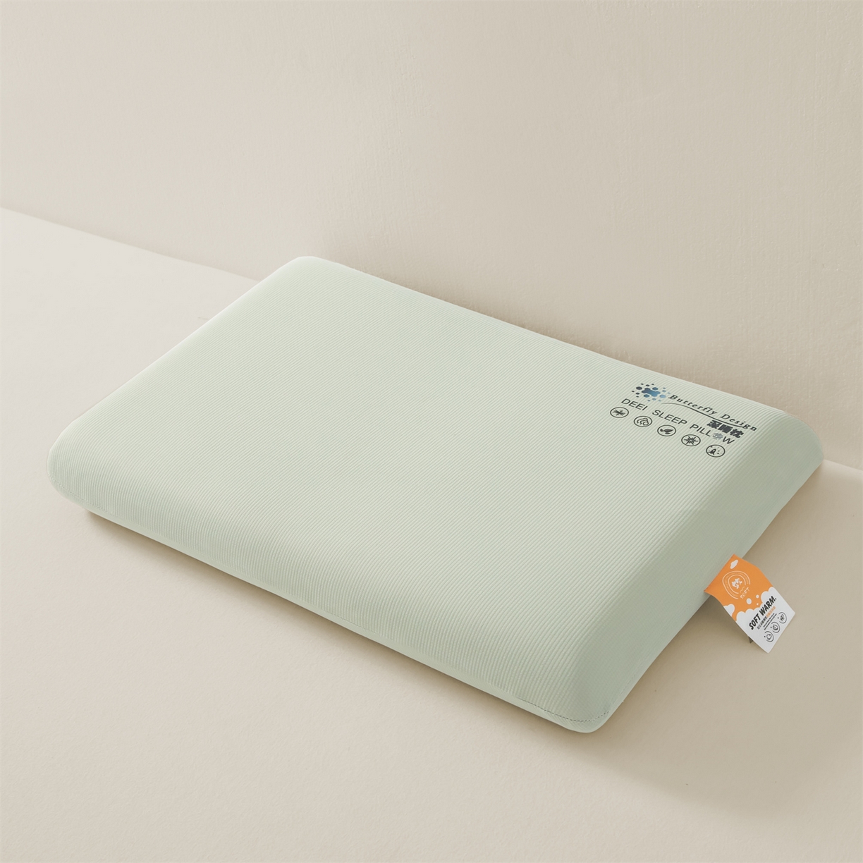 91家纺网 家纺一手货源 找家纺 麦肯锡 2025新款格纹简约深睡记忆枕枕头枕芯 绿色