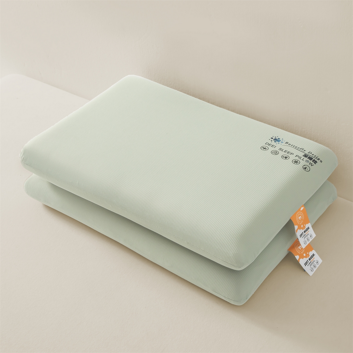 麦肯锡 2025新款格纹简约深睡记忆枕枕头枕芯 绿色