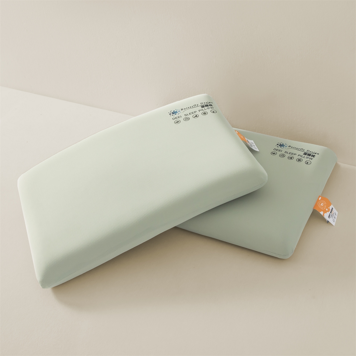 91家纺网 家纺一手货源 找家纺 麦肯锡 2025新款格纹简约深睡记忆枕枕头枕芯 绿色