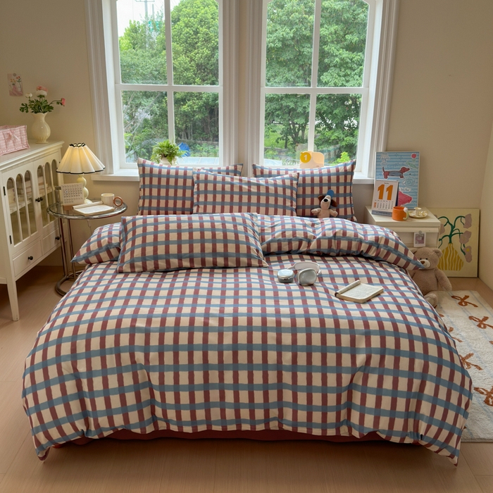 91家纺网 家纺一手货源 找家纺 如意朵 2025新款全棉纯棉磨毛四件套 艾格-咖