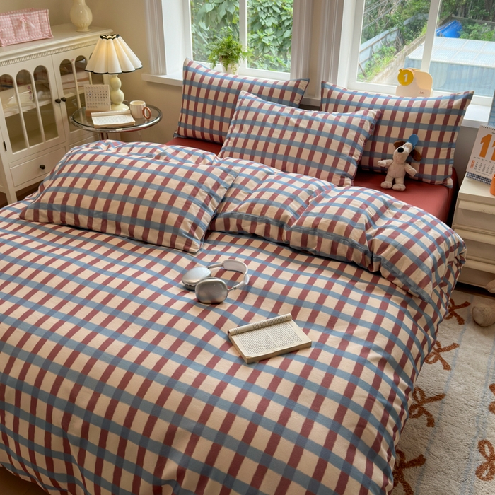 91家纺网 家纺一手货源 找家纺 如意朵 2025新款全棉纯棉磨毛四件套 艾格-咖