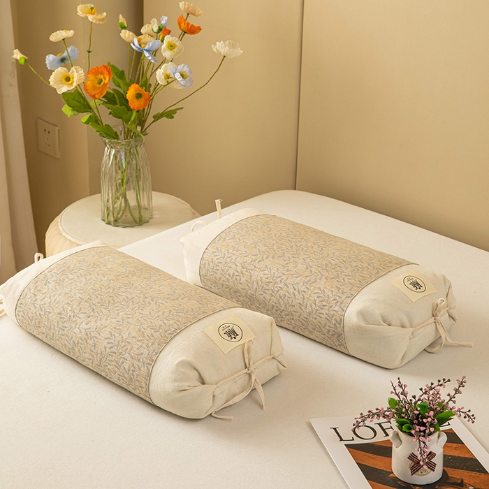 梦莱家纺 2025新款棉麻荞麦枕枕头枕芯 棕色 32x55cm苦荞/只