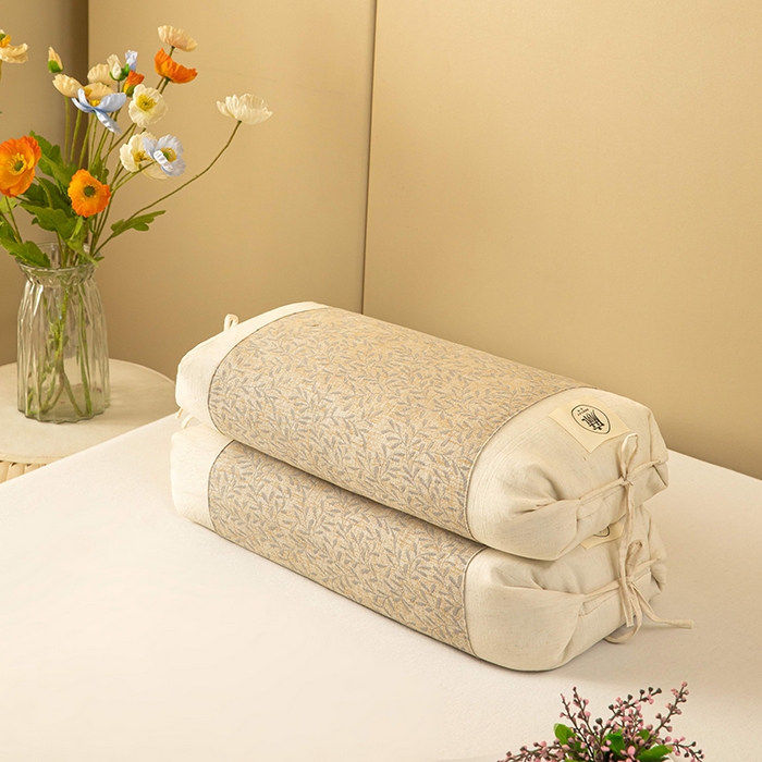 91家纺网 家纺一手货源 找家纺 梦莱家纺 2025新款棉麻荞麦枕枕头枕芯 棕色 32x55cm苦荞/只