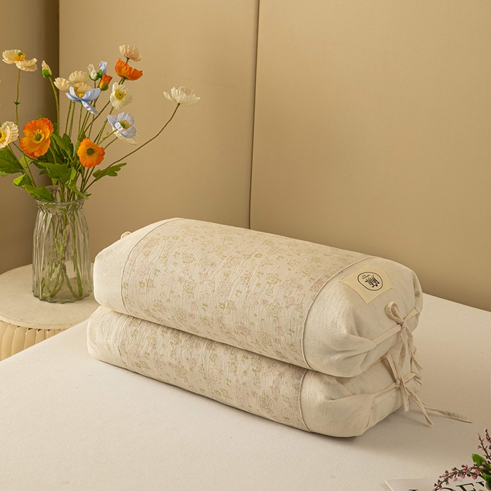 91家纺网 家纺一手货源 找家纺 梦莱家纺 2025新款棉麻荞麦枕枕头枕芯 咖色 32x55cm甜荞/只