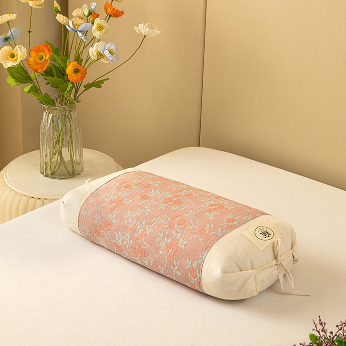 91家纺网 家纺一手货源 找家纺 梦莱家纺 2025新款棉麻荞麦枕枕头枕芯 粉色 32x55cm苦荞/只