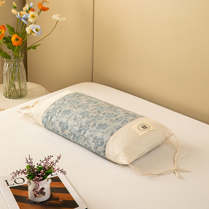 91家纺网 家纺一手货源 找家纺 梦莱家纺 2025新款棉麻荞麦枕枕头枕芯 深蓝 32x55cm苦荞/只