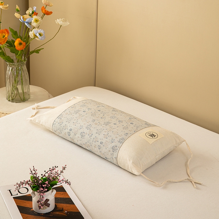 91家纺网 家纺一手货源 找家纺 梦莱家纺 2025新款棉麻荞麦枕枕头枕芯 蓝色 32x55cm甜荞/只