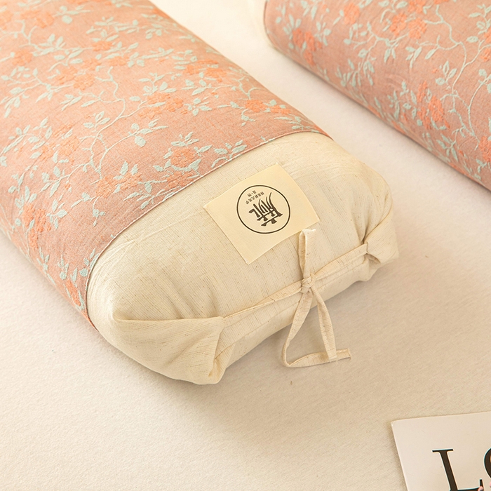 91家纺网 家纺一手货源 找家纺 梦莱家纺 2025新款棉麻荞麦枕枕头枕芯 粉色 32x55cm苦荞/只