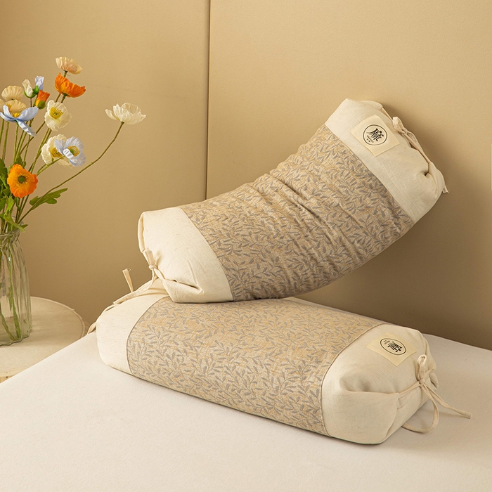 91家纺网 家纺一手货源 找家纺 梦莱家纺 2025新款棉麻荞麦枕枕头枕芯 棕色 32x55cm苦荞/只