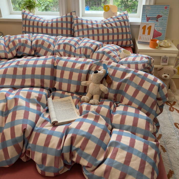 91家纺网 家纺一手货源 找家纺 如意朵 2025新款全棉纯棉磨毛四件套 艾格-咖