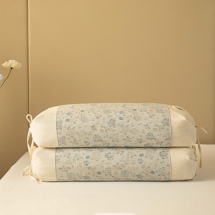 91家纺网 家纺一手货源 找家纺 梦莱家纺 2025新款棉麻荞麦枕枕头枕芯 蓝色 32x55cm苦荞/只