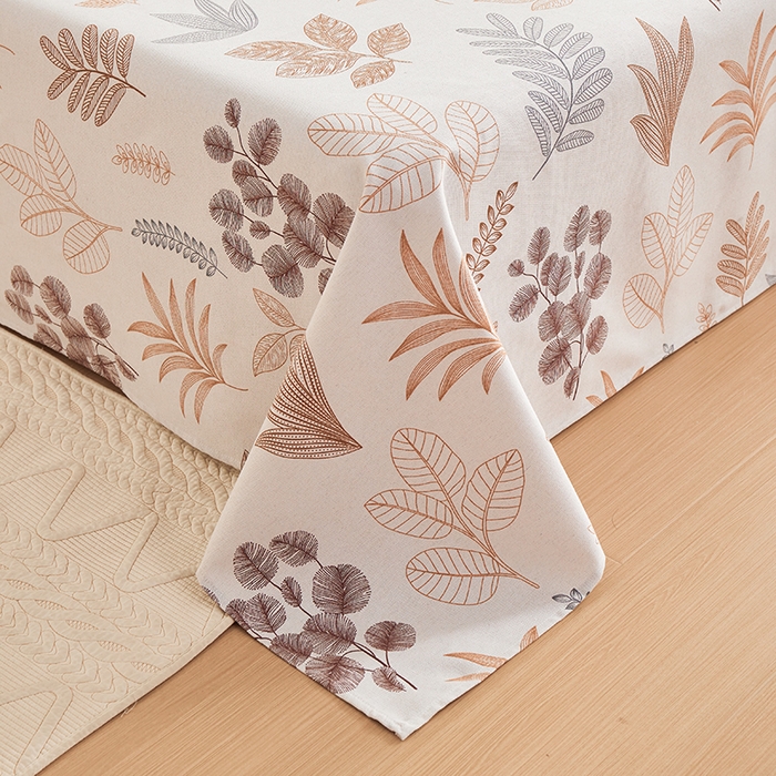 91家纺网 家纺一手货源 找家纺 青泽家纺 2025新款原棉标老粗布系列床单三件套 叶语