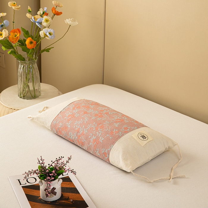 91家纺网 家纺一手货源 找家纺 梦莱家纺 2025新款棉麻荞麦枕枕头枕芯 粉色 32x55cm甜荞/只