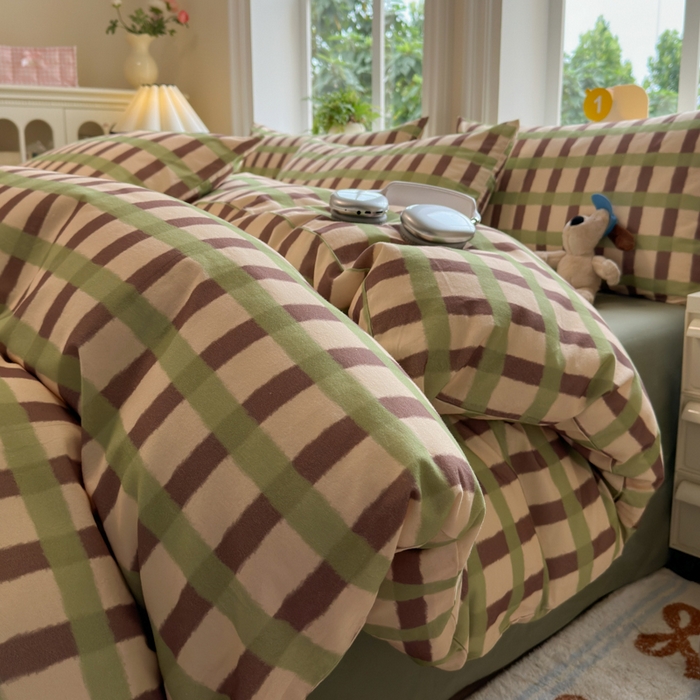 如意朵 2025新款全棉纯棉磨毛四件套 艾格-绿