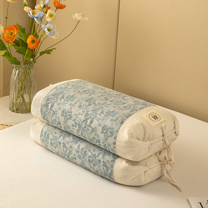 91家纺网 家纺一手货源 找家纺 梦莱家纺 2025新款棉麻荞麦枕枕头枕芯 深蓝 32x55cm甜荞/只