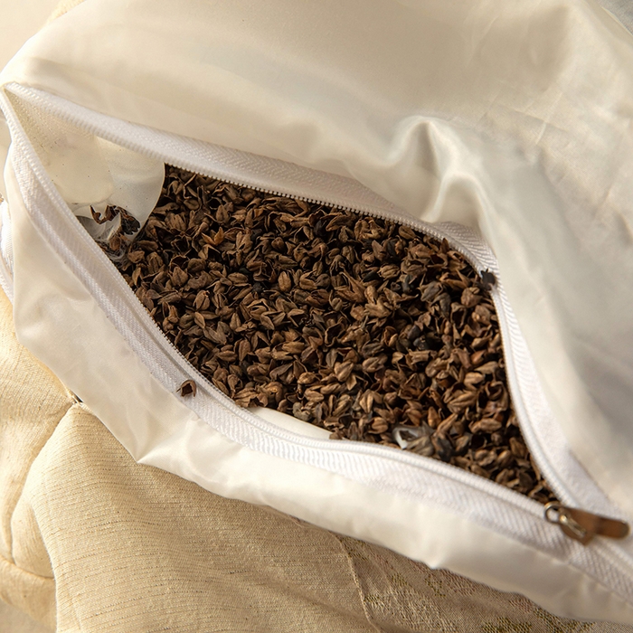 91家纺网 家纺一手货源 找家纺 梦莱家纺 2025新款棉麻荞麦枕枕头枕芯 咖色 32x55cm苦荞/只