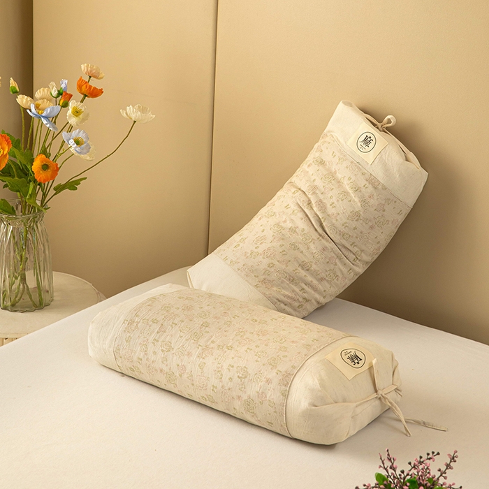 91家纺网 家纺一手货源 找家纺 梦莱家纺 2025新款棉麻荞麦枕枕头枕芯 咖色 32x55cm苦荞/只