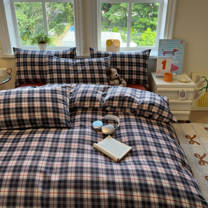 91家纺网 家纺一手货源 找家纺 如意朵 2025新款全棉纯棉磨毛四件套 布朗妮