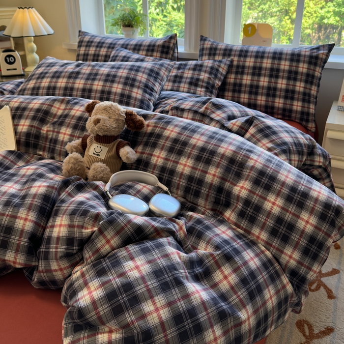 91家纺网 家纺一手货源 找家纺 如意朵 2025新款全棉纯棉磨毛四件套 布朗妮