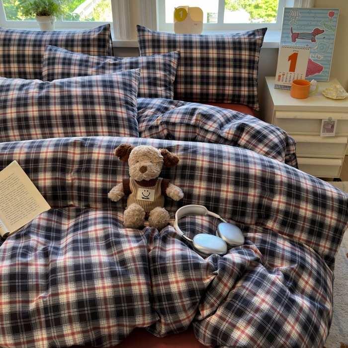 91家纺网 家纺一手货源 找家纺 如意朵 2025新款全棉纯棉磨毛四件套 布朗妮