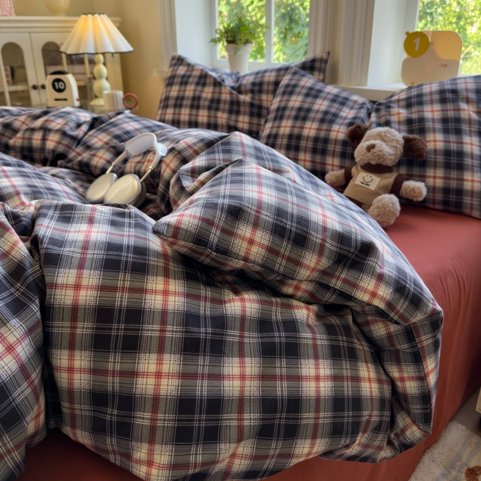 91家纺网 家纺一手货源 找家纺 如意朵 2025新款全棉纯棉磨毛四件套 布朗妮