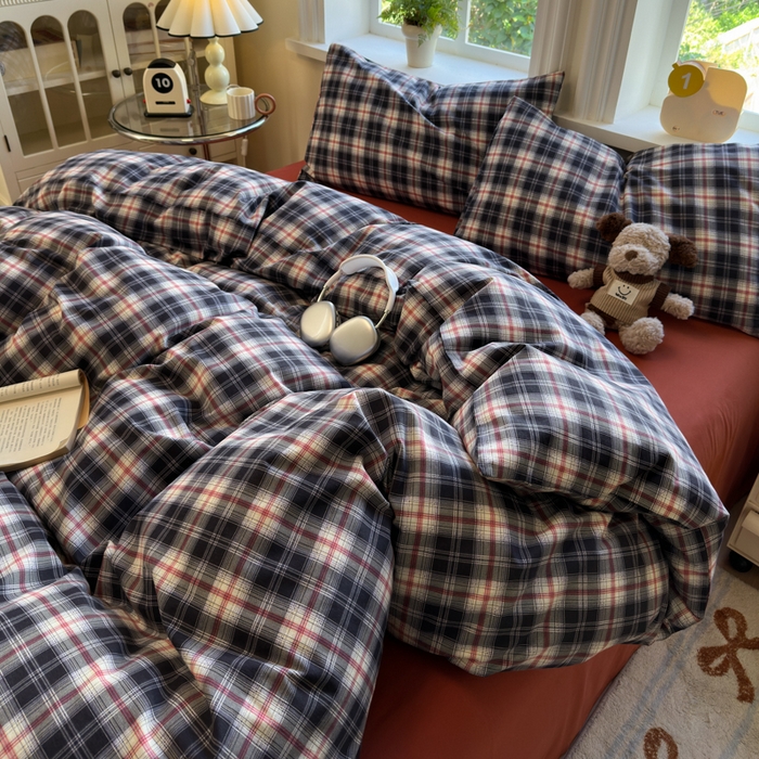 91家纺网 家纺一手货源 找家纺 如意朵 2025新款全棉纯棉磨毛四件套 布朗妮