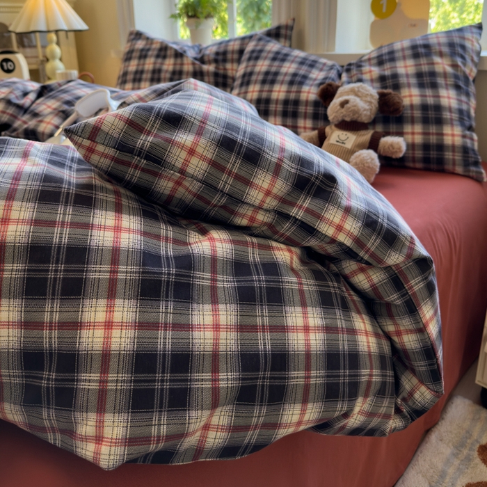 91家纺网 家纺一手货源 找家纺 如意朵 2025新款全棉纯棉磨毛四件套 布朗妮