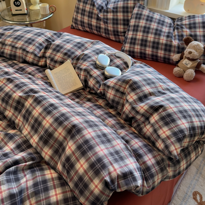 91家纺网 家纺一手货源 找家纺 如意朵 2025新款全棉纯棉磨毛四件套 布朗妮