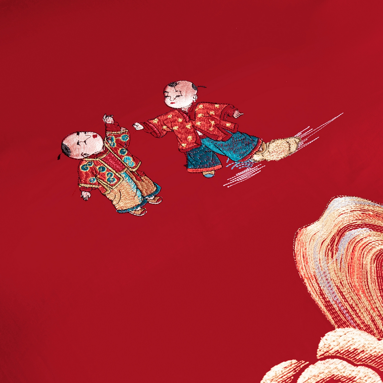 91家纺网 家纺一手货源 找家纺 （总）柏拉图 2025新款100s长绒棉贡缎提花重工艺刺绣婚庆四件套多件套