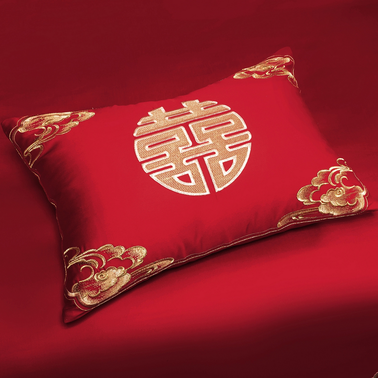 91家纺网 家纺一手货源 找家纺 柏拉图 2025新款100s长绒棉贡缎提花重工艺刺绣婚庆四件套多件套 龙姿凤采