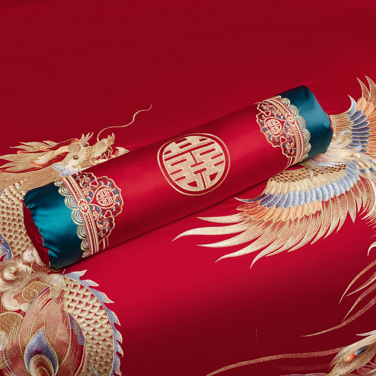 91家纺网 家纺一手货源 找家纺 柏拉图 2025新款100s长绒棉贡缎提花重工艺刺绣婚庆四件套多件套 海誓山盟